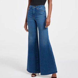 GOOD AMERICAN Good Waist Palazzo Wide Leg Jeans in Blue